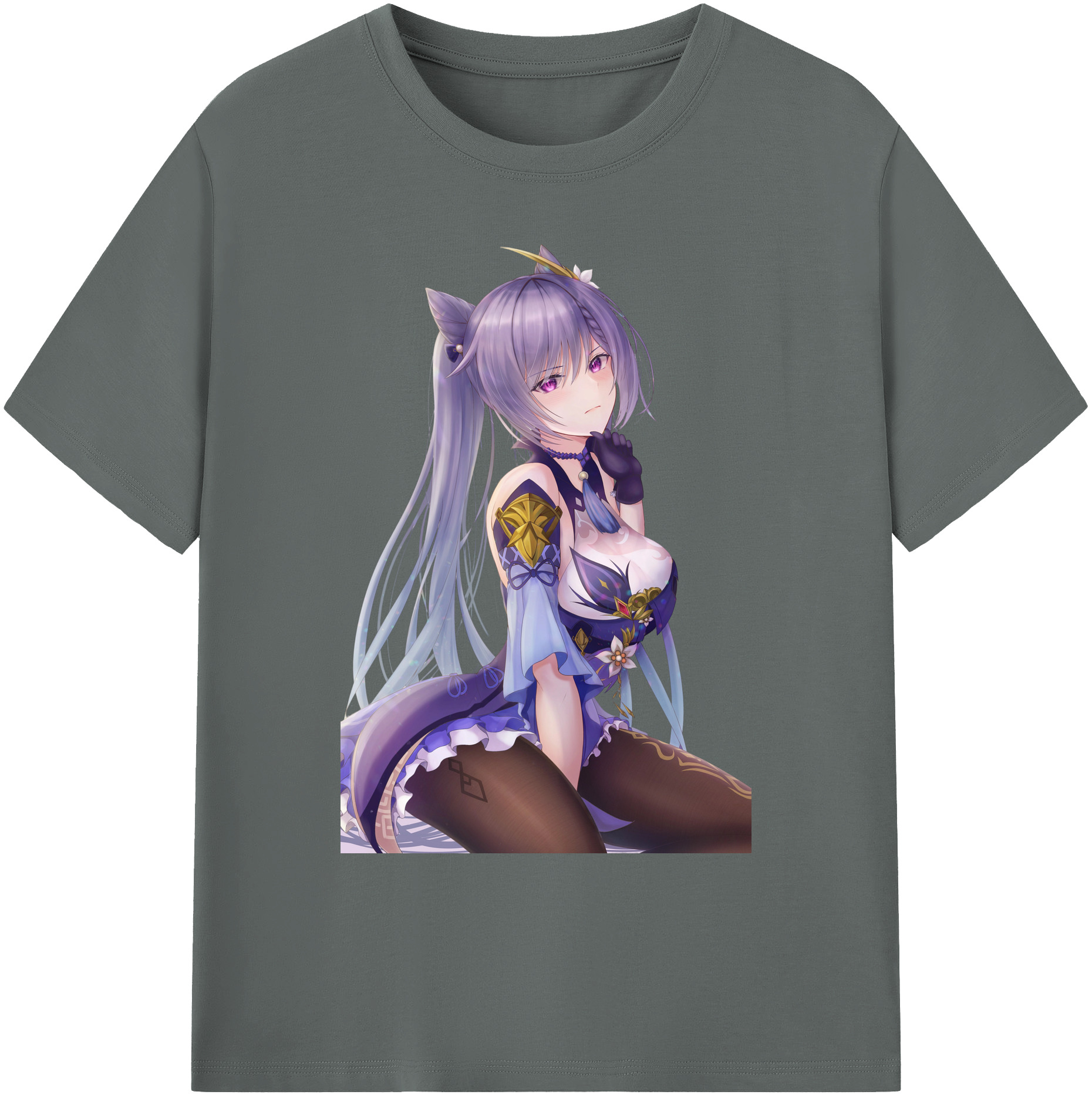 げんし神 刻晴 こくせい genshin Kokusei 綿100％ メンズ半袖Tシャツ｜肌触りやわらか＆通気性